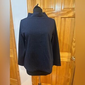 NWT Ann Taylor Beautiful Navy With White little dots Long Sleeve Sweater Size M